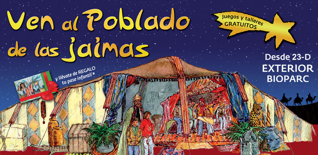 Esta Navidad un Poblado de Jaimas en la plaza exterior de BIOPARC Valencia