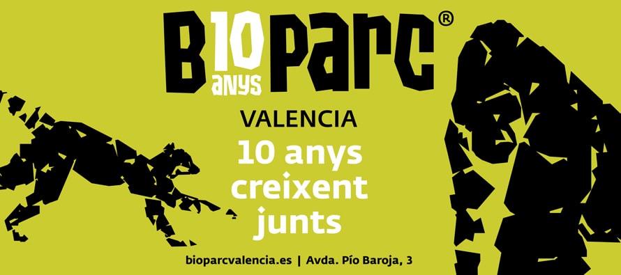 BIOPARC Valencia realiza un diseño especial de su conocida imagen corporativa para conmemorar su 10º aniversario