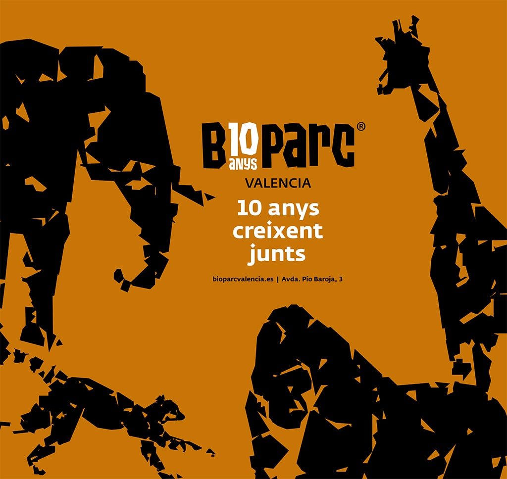 BIOPARC Valencia realiza un diseño especial de su conocida imagen corporativa para conmemorar su 10º aniversario