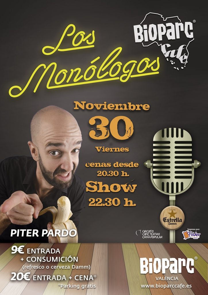 BIOPARC Café termina noviembre con el humor de Piter Pardo