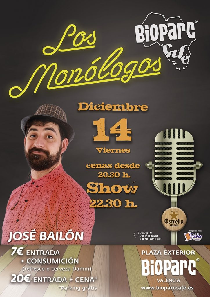Este viernes BIOPARC Café nos trae a José Bailón, un referente de la comedia española