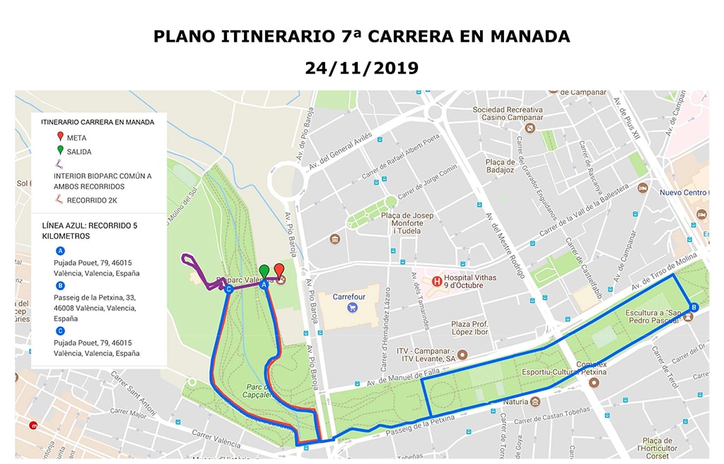 Plano itinerario 7 CARRERA EN MANADA