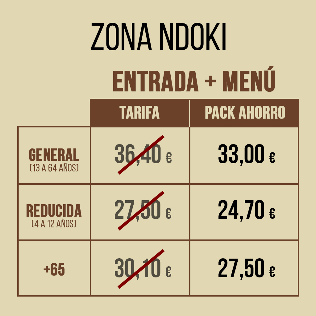 Restaurante Ndoki Pack Ahorro entrada + menú 2022